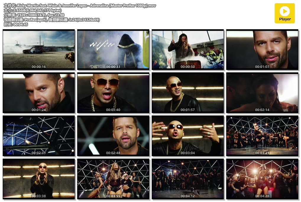 Ricky Martin feat. Wisin & Jennifer Lopez - Adrenalina [Master ProRes 1080p].mov