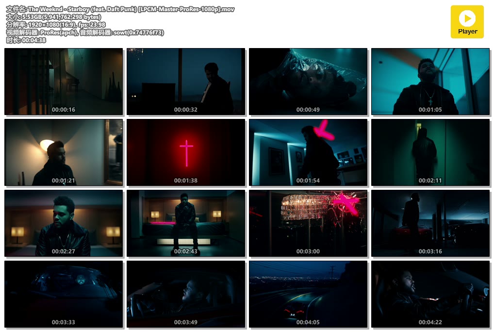 The Weeknd - Starboy (feat. Daft Punk) [LPCM-Master-ProRes-1080p].mov